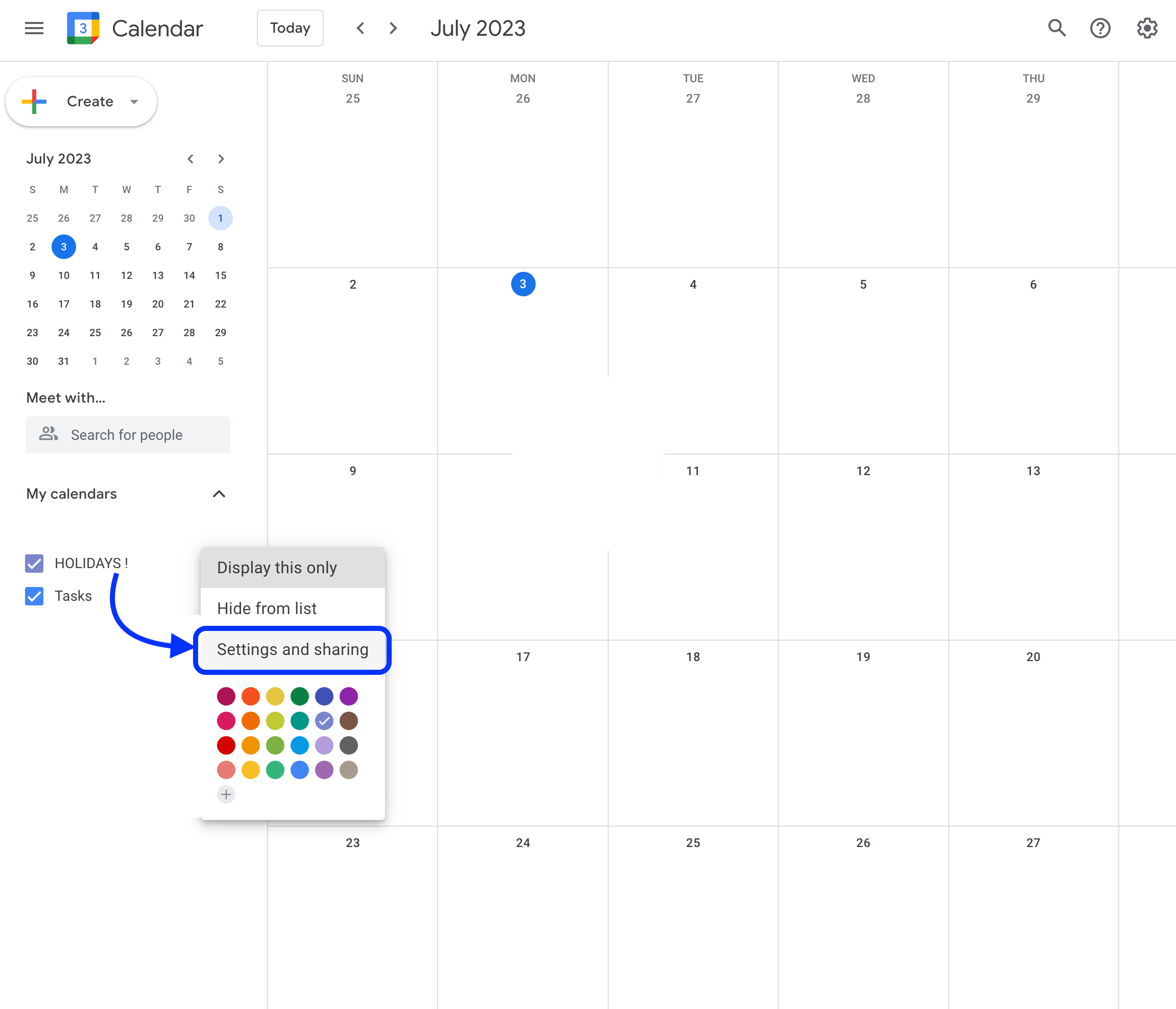 How to add external ICal calendars to Details from a Google Calendar