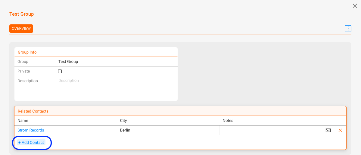 Add contacts to group screenshot