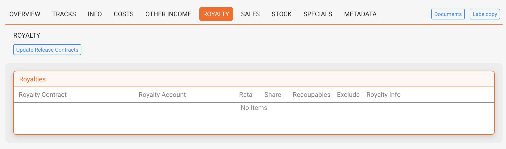 ROYALTY Tab