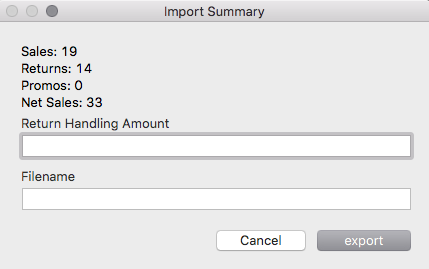 PIAS return handling fee field
