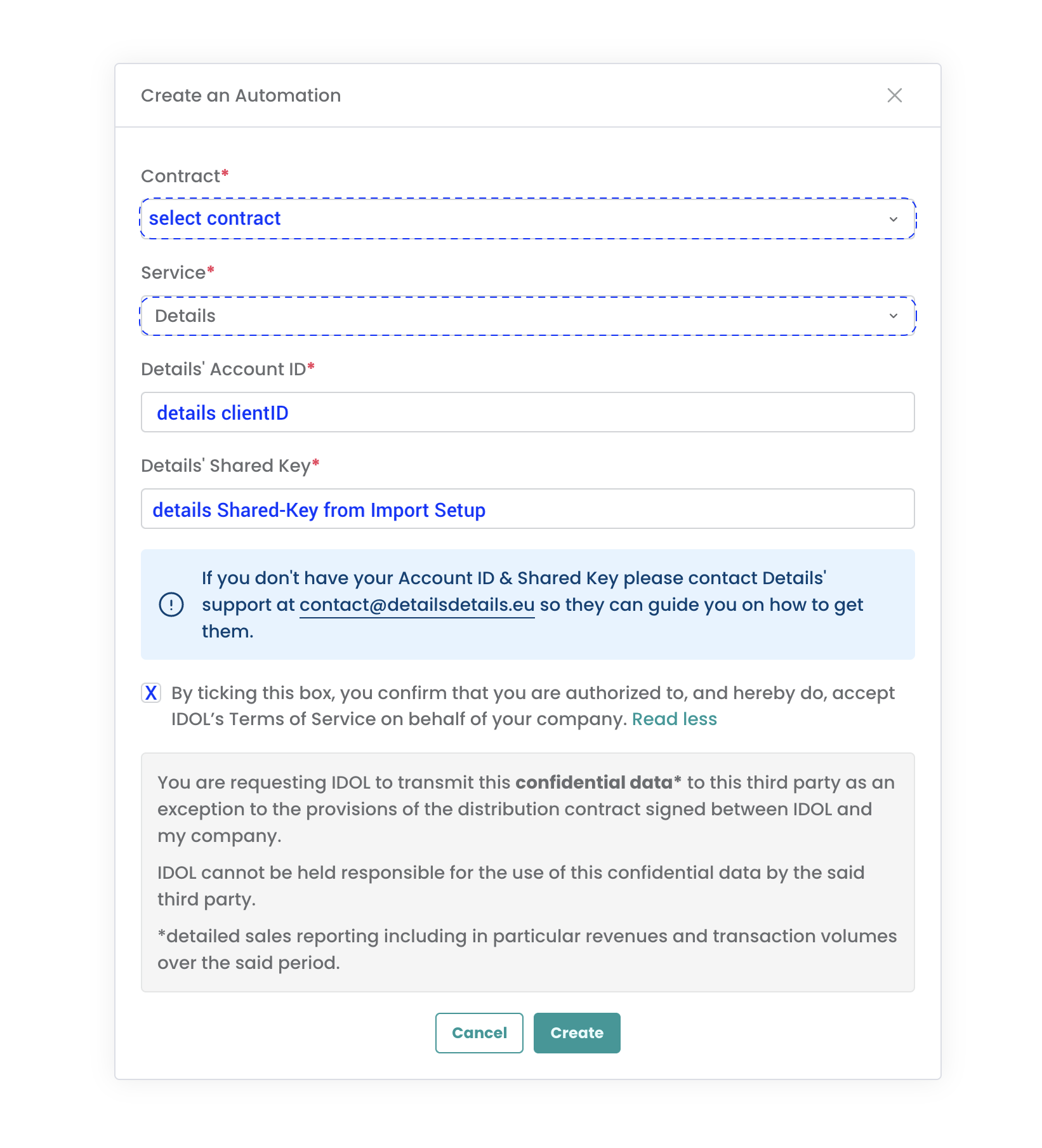 Labelcamp automation modal