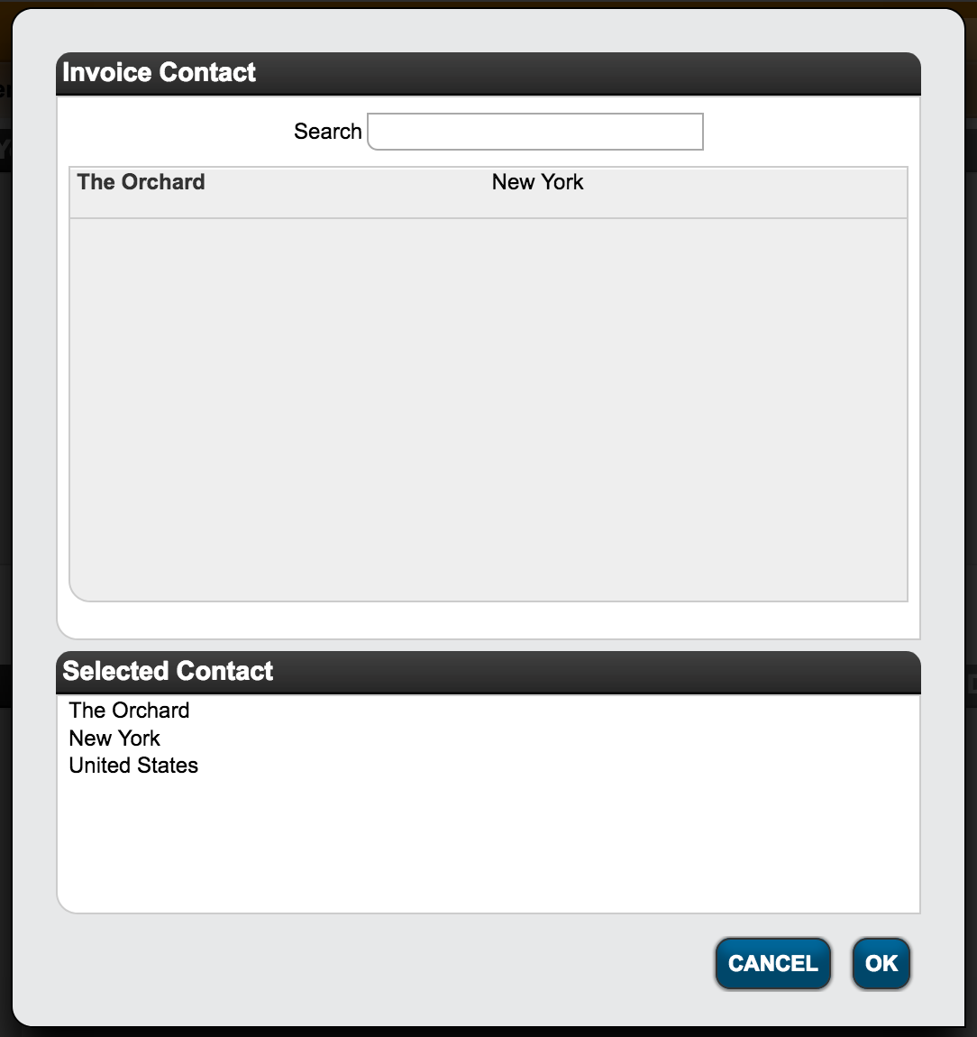 Orchard statement setup screen 2