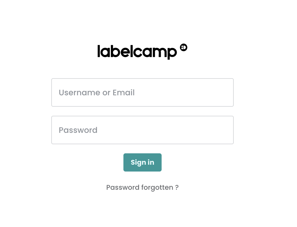 Login to your Labelcamp account