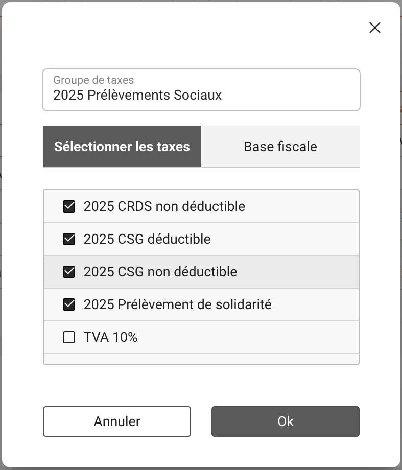 Tax Group - 2025 Pr►l►vements Sociaux