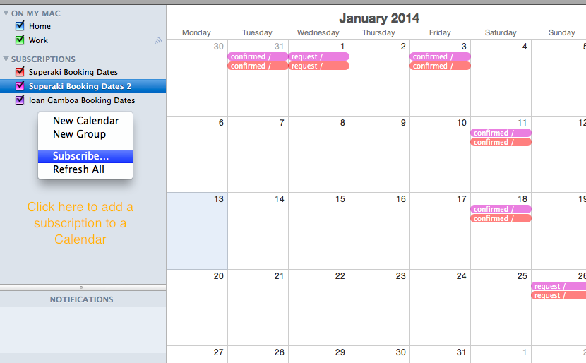 How to subscribe to your calendar in iCal (Mac) Details